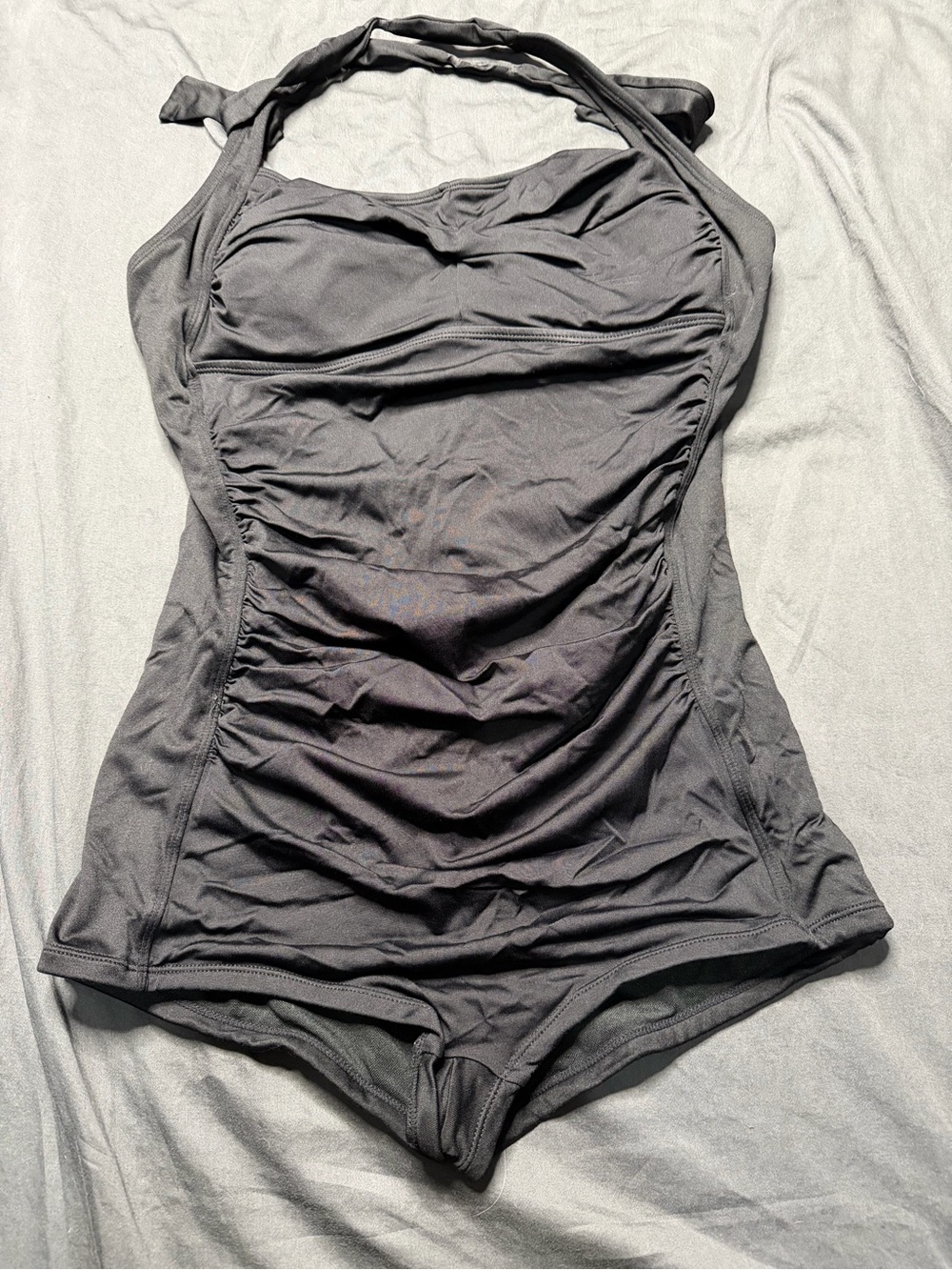 Classic Black Ruched One-Piece Swimsuit - Women